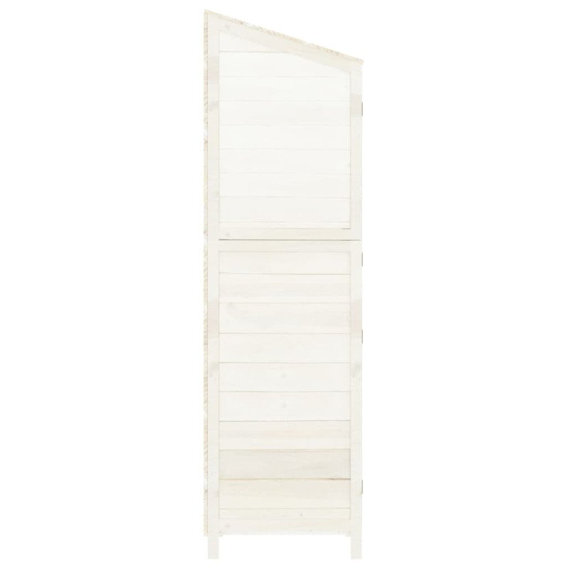 vidaXL Záhradná kôlňa biela 102x52x174,5 cm masívne jedľové drevo