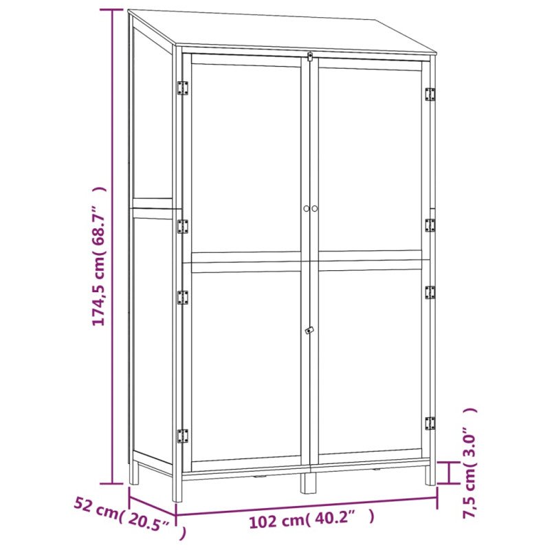 vidaXL Záhradná kôlňa biela 102x52x174,5 cm masívne jedľové drevo