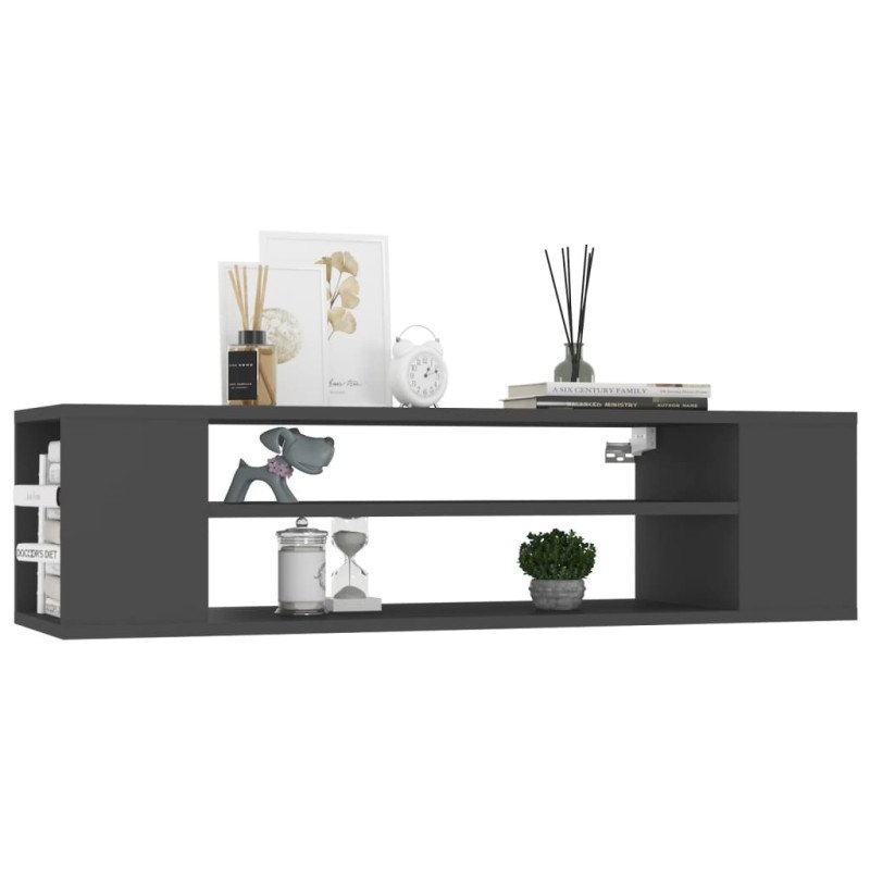 vidaXL Závesná TV skrinka, sivá 100x30x26,5 cm, kompozitné drevo