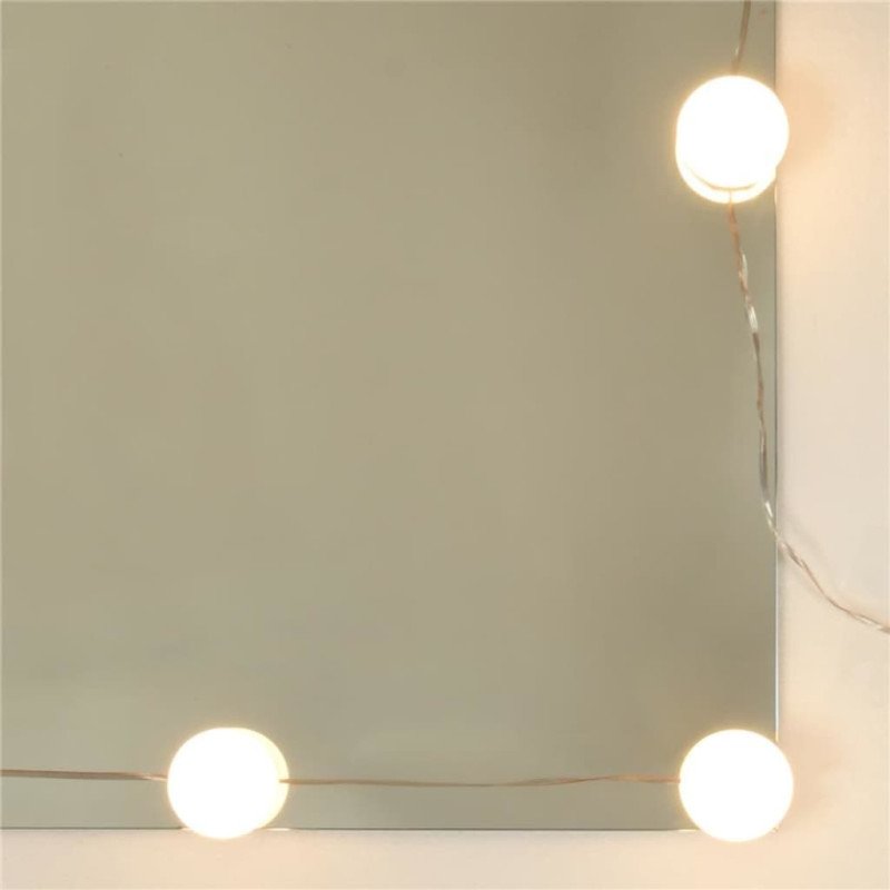 vidaXL Sada toaletného stolíka s LED dymový dub spracované drevo