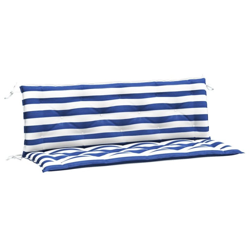 vidaXL Podložky na záhradnú lavičku 2 ks modro-biele 150x50x7cm látka
