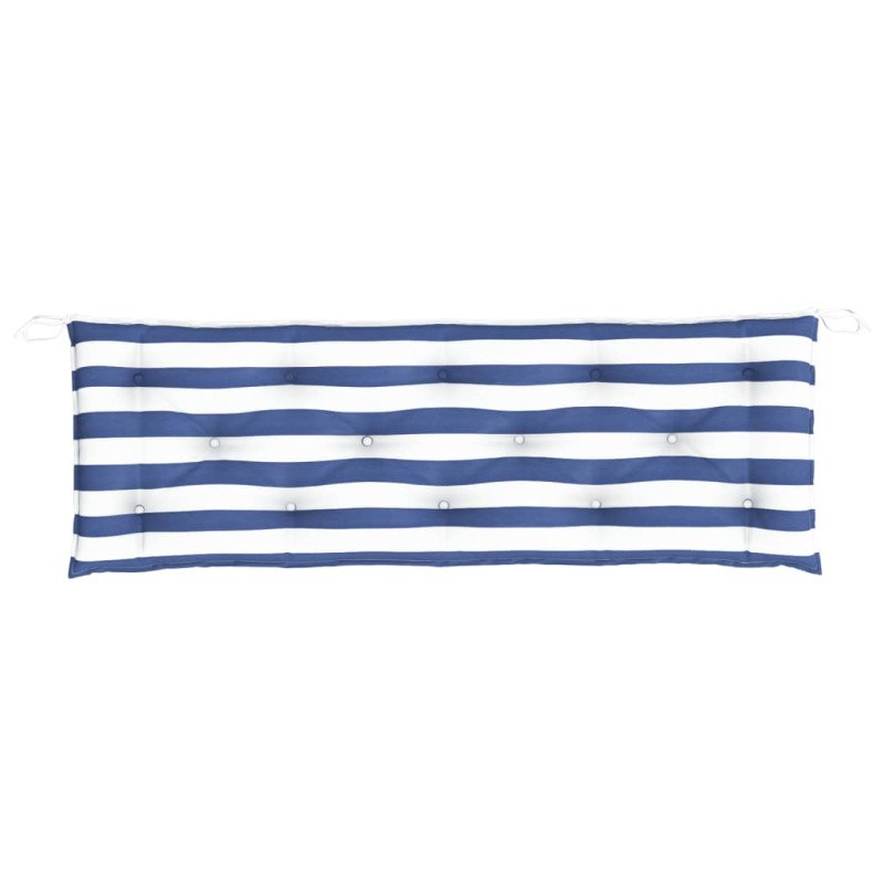 vidaXL Podložky na záhradnú lavičku 2 ks modro-biele 150x50x7cm látka