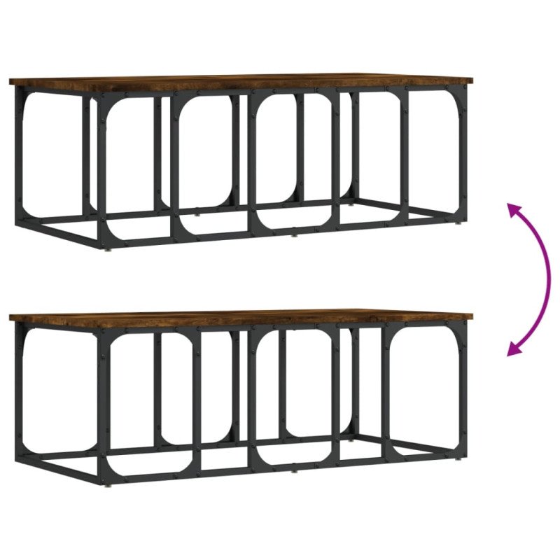 vidaXL Konferenčný stolík dymový dub 100x50x35,5 cm kompozitné drevo