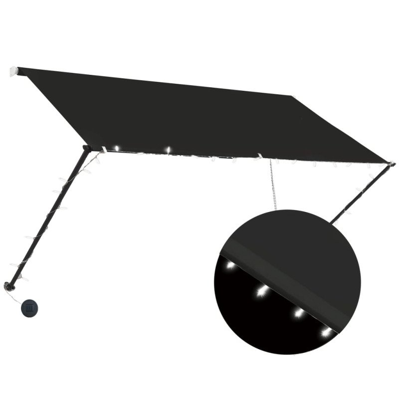 vidaXL Zaťahovacia markíza s LED 250x150 cm antracitová