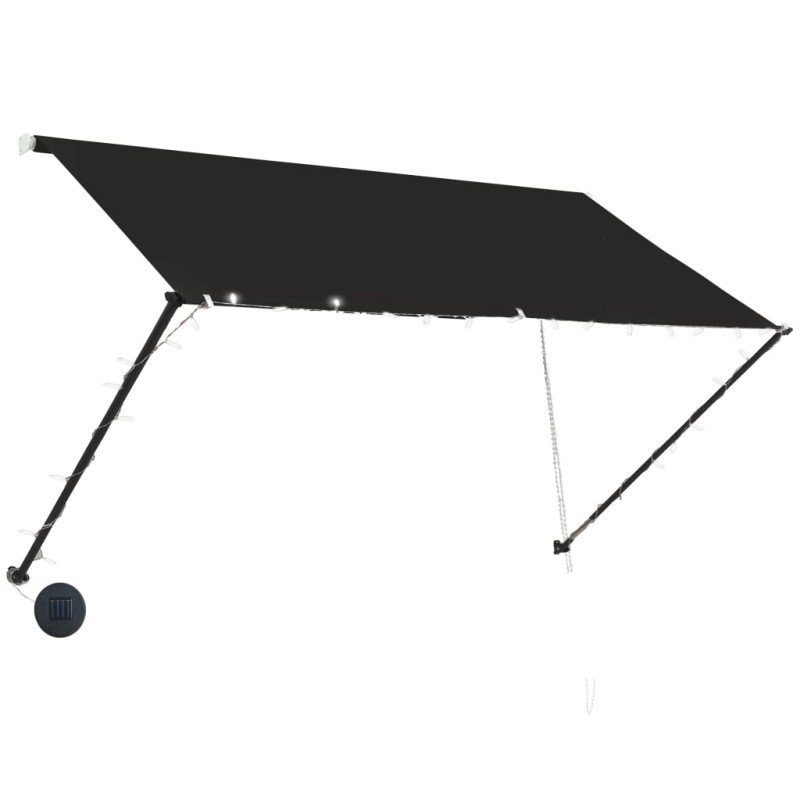 vidaXL Zaťahovacia markíza s LED 250x150 cm antracitová