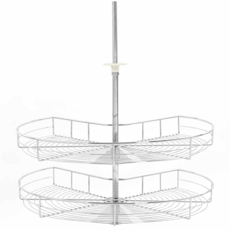 vidaXL 2-pochodový kuchynský drôtený kôš strieborný 71x71x80 cm 270 stupňový 