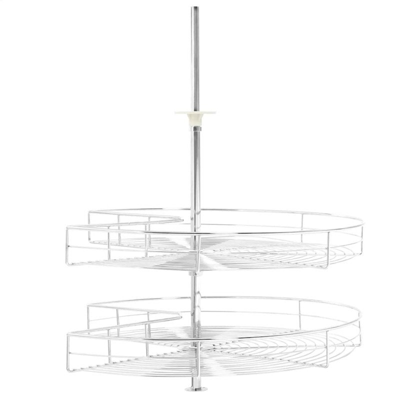 vidaXL 2-pochodový kuchynský drôtený kôš strieborný 71x71x80 cm 270 stupňový 