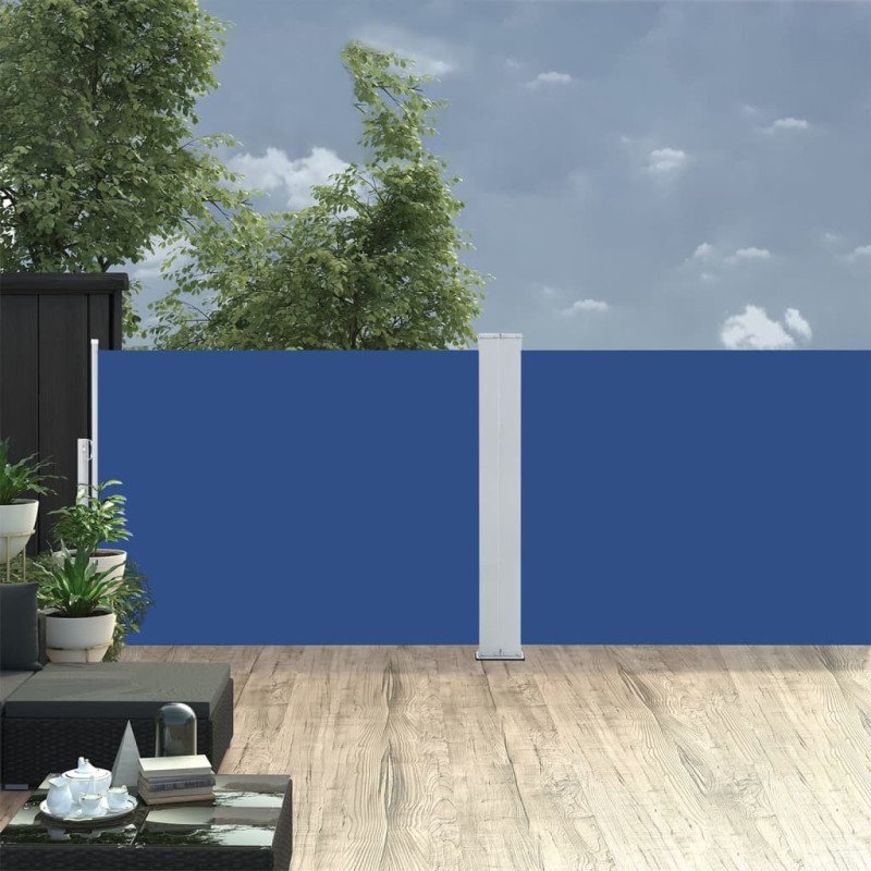 vidaXL Zaťahovacia bočná markíza, modrá 100x1000 cm 