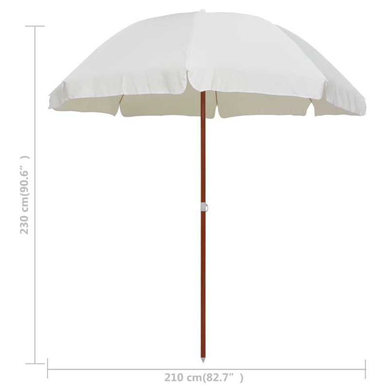 vidaXL Slnečník s oceľovou tyčou pieskový 240 cm