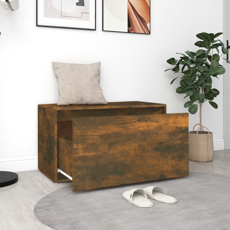 vidaXL Lavica do chodby 80x40x45 cm dymový dub spracované drevo