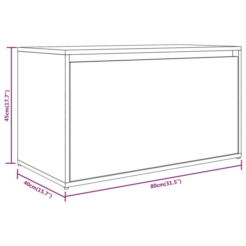 vidaXL Lavica do chodby 80x40x45 cm dymový dub spracované drevo