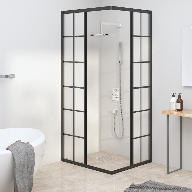 vidaXL Sprchovací kút matné ESG 90x70x180 cm čierny