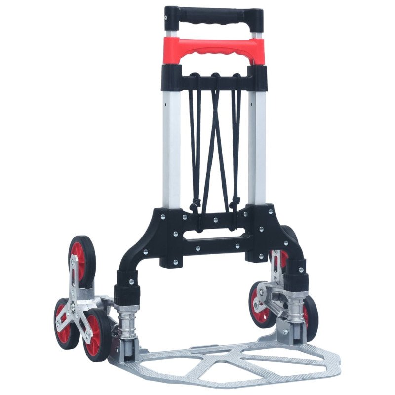 vidaXL Skladací schodiskový vozík strieborný hliníkový 70 kg