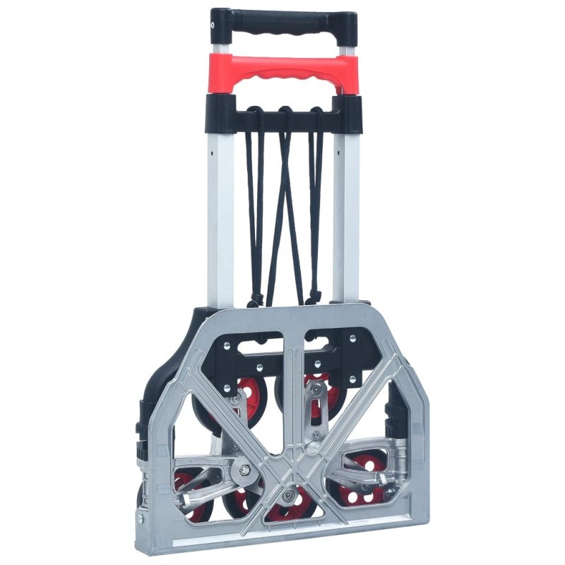 vidaXL Skladací schodiskový vozík strieborný hliníkový 70 kg