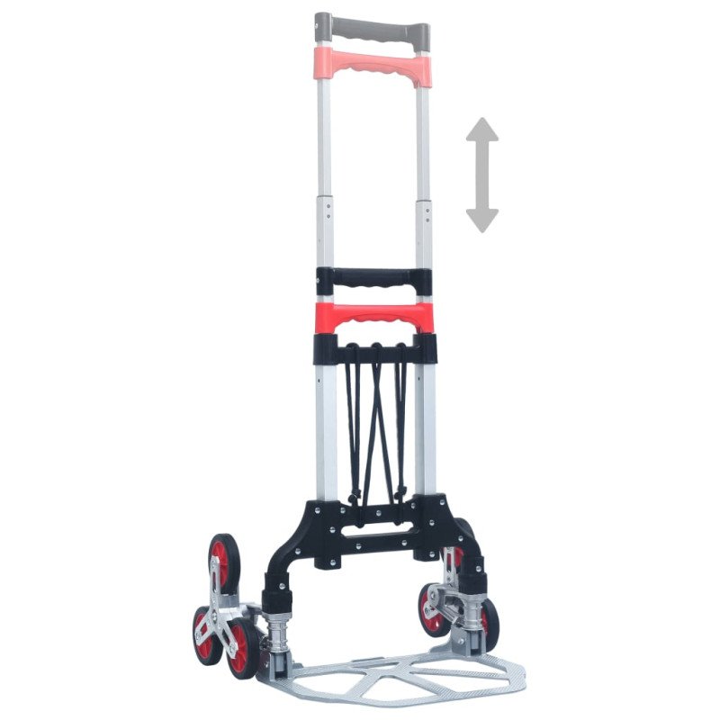 vidaXL Skladací schodiskový vozík strieborný hliníkový 70 kg
