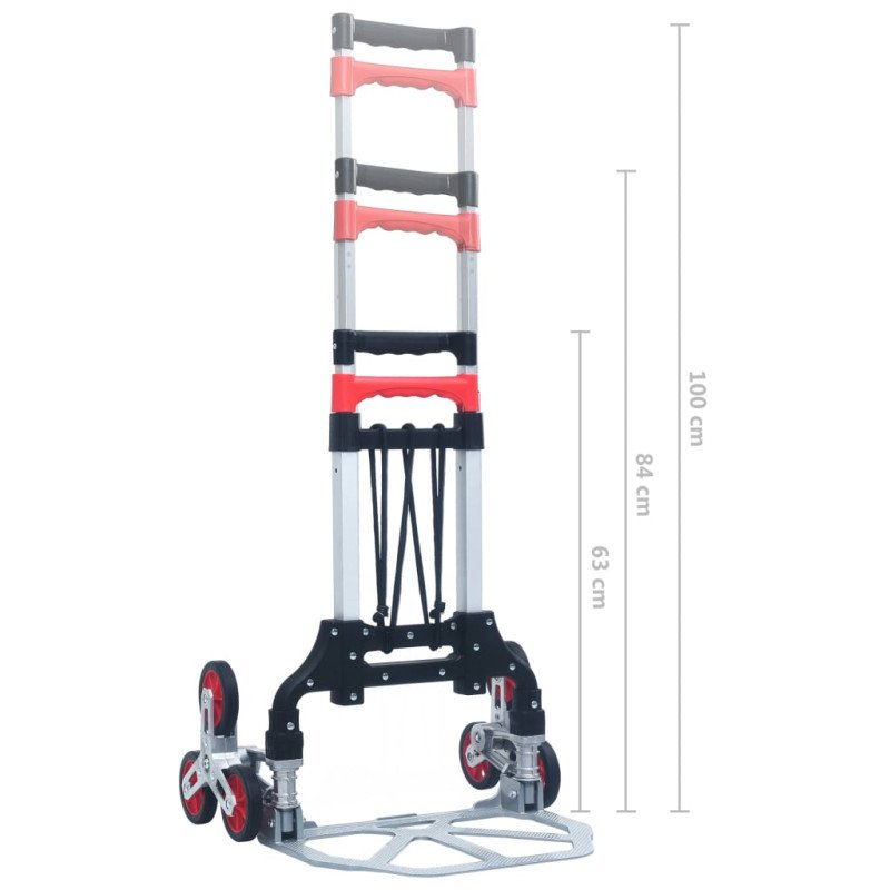 vidaXL Skladací schodiskový vozík strieborný hliníkový 70 kg