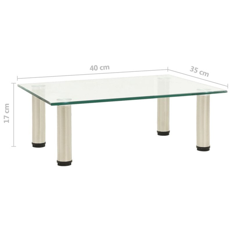 vidaXL TV stolík, priehľadný 40x35x17 cm, tvrdené sklo