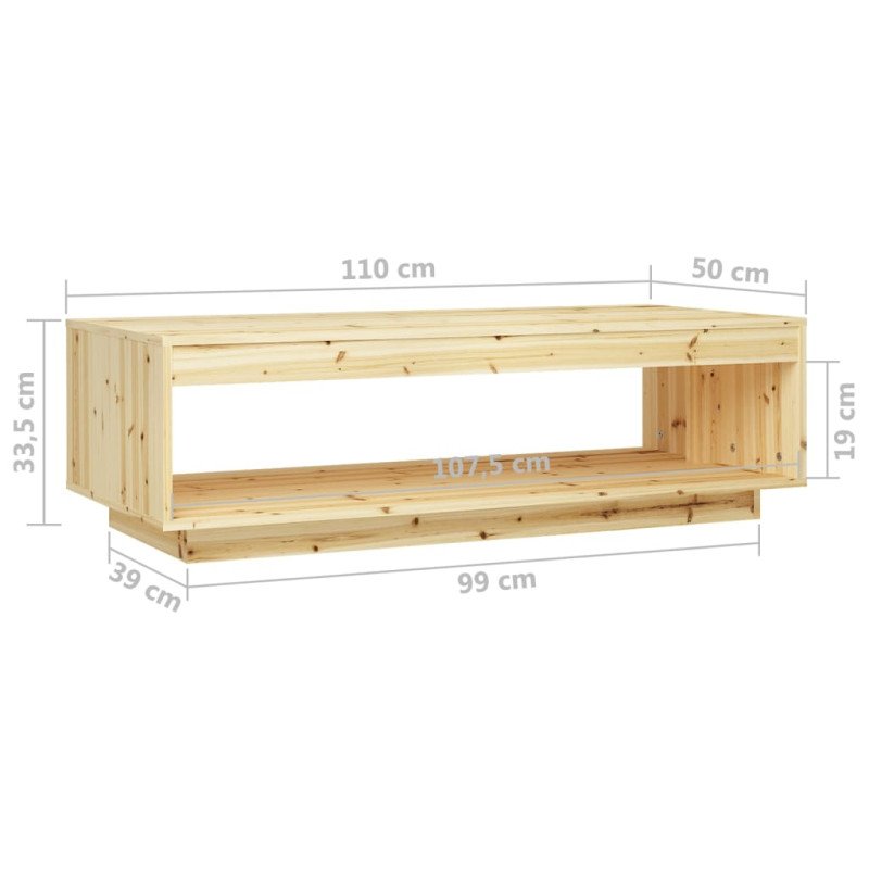 vidaXL Konferenčný stolík 110x50x33,5 cm jedľový masív