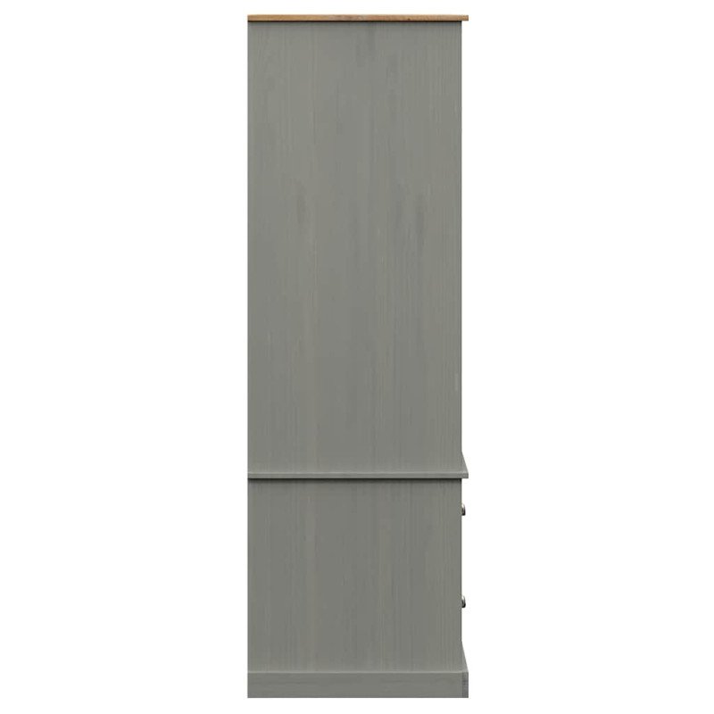 vidaXL Šatník VIGO sivý 90x55x176 cm masívna borovica