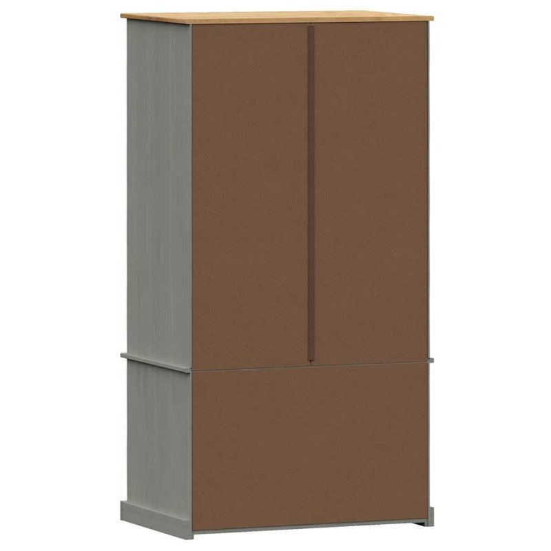 vidaXL Šatník VIGO sivý 90x55x176 cm masívna borovica