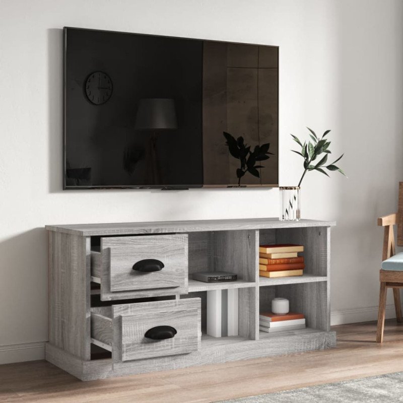 vidaXL TV skrinka sivý dub sonoma 102x35,5x47,5 cm kompozitné drevo
