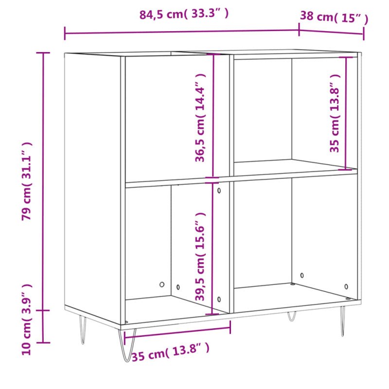 vidaXL Skrinka na platne biela 84,5x38x89 cm kompozitné drevo