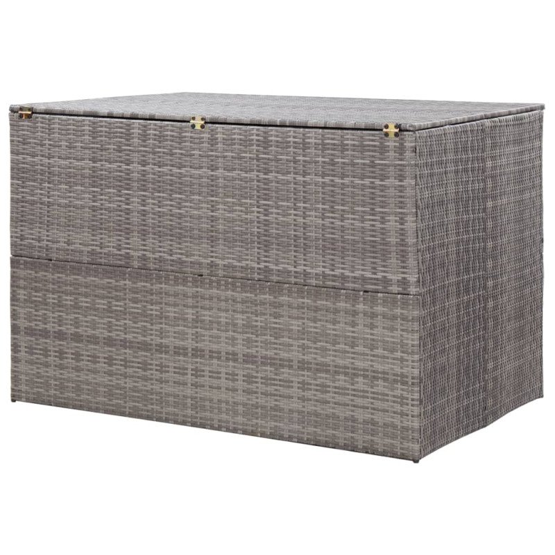 vidaXL Záhradný úložný box sivý 150x100x100 cm polyratanový