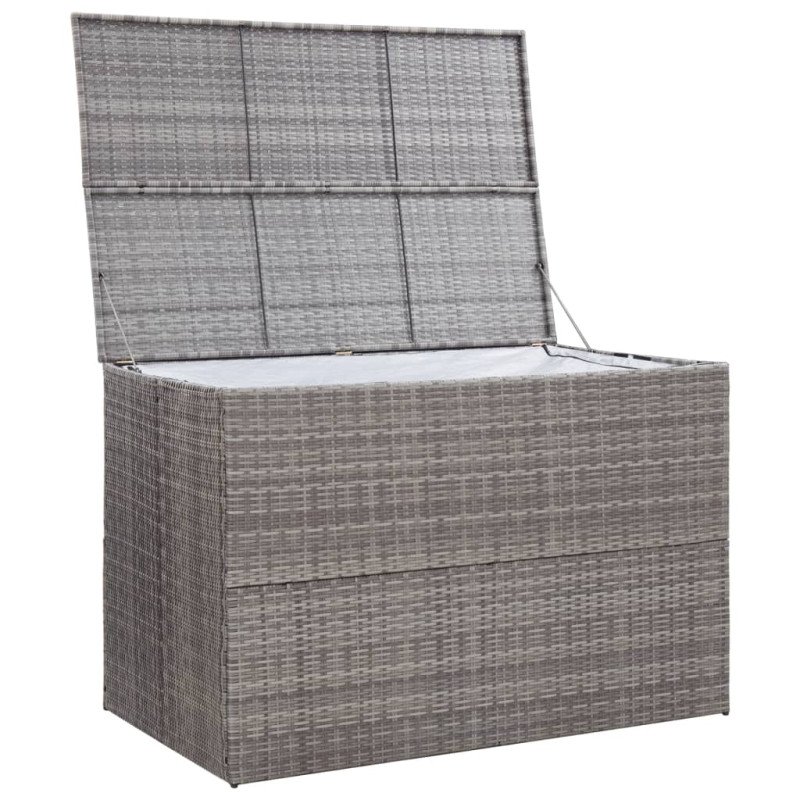 vidaXL Záhradný úložný box sivý 150x100x100 cm polyratanový