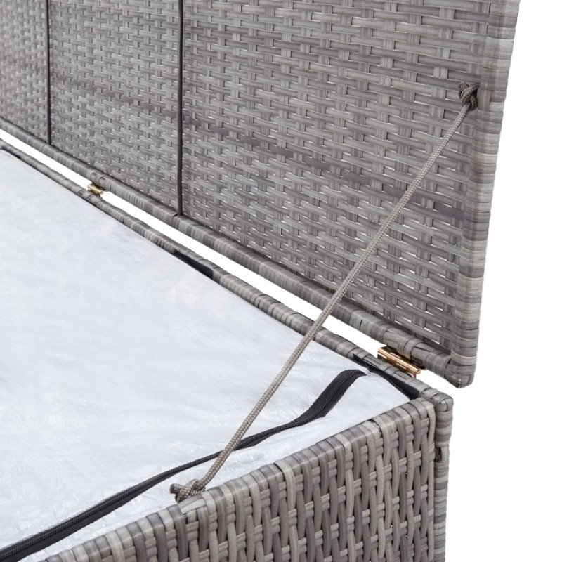 vidaXL Záhradný úložný box sivý 150x100x100 cm polyratanový