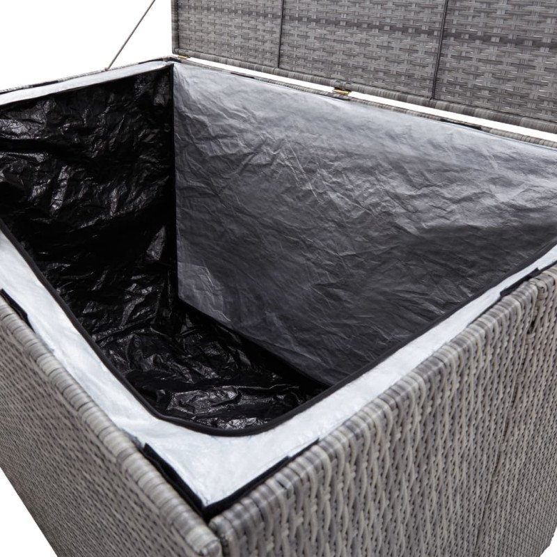 vidaXL Záhradný úložný box sivý 150x100x100 cm polyratanový
