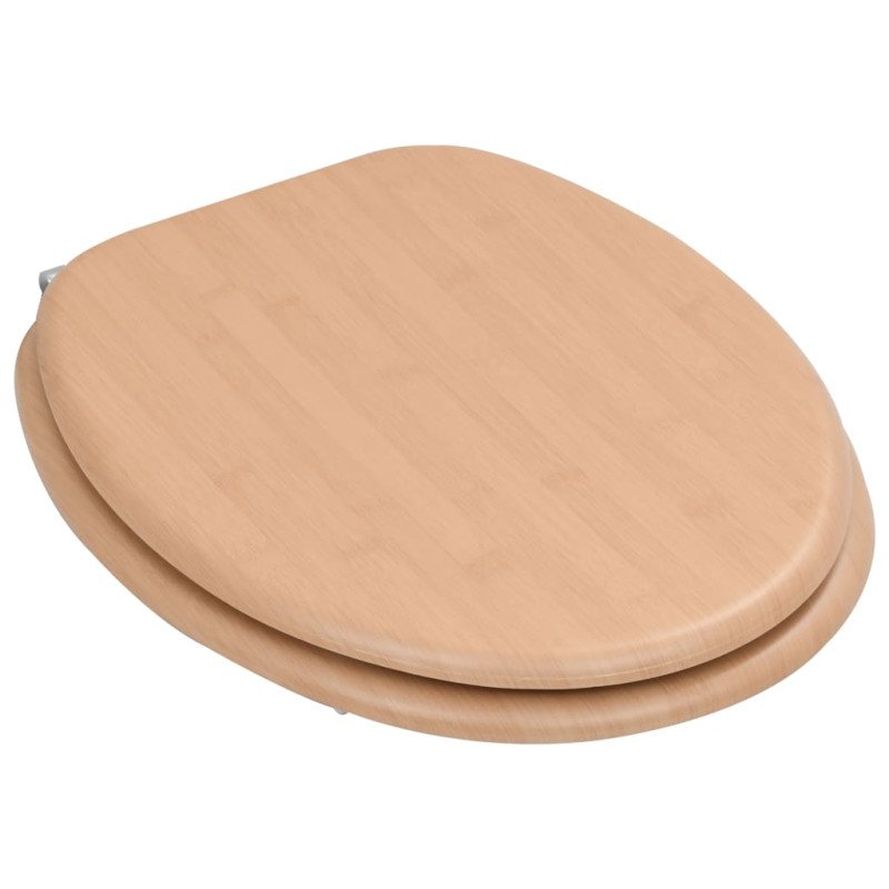 vidaXL WC sedadlá 2 ks s poklopom, MDF, bambusový dizajn
