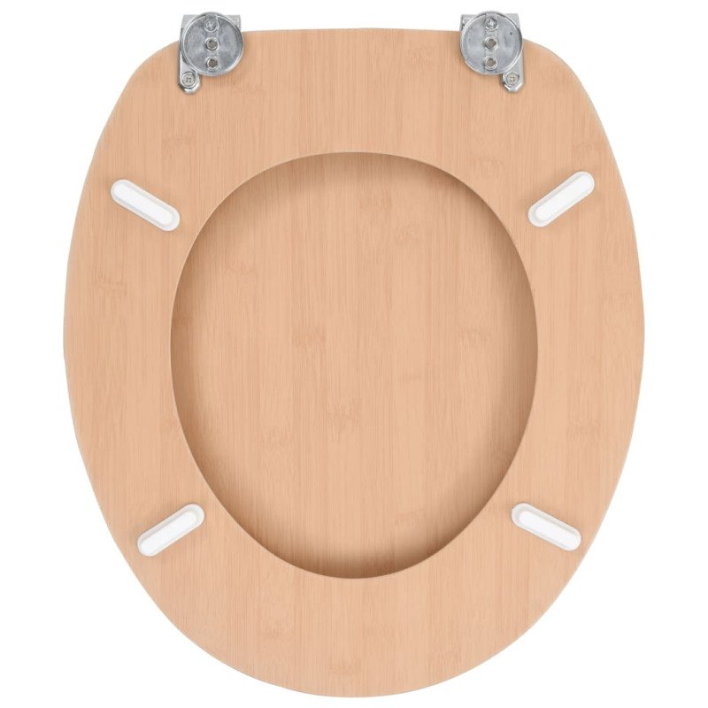 vidaXL WC sedadlá 2 ks s poklopom, MDF, bambusový dizajn