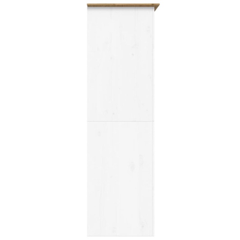 vidaXL Šatník BODO biely a hnedý 101x52x176,5 cm masívna borovica