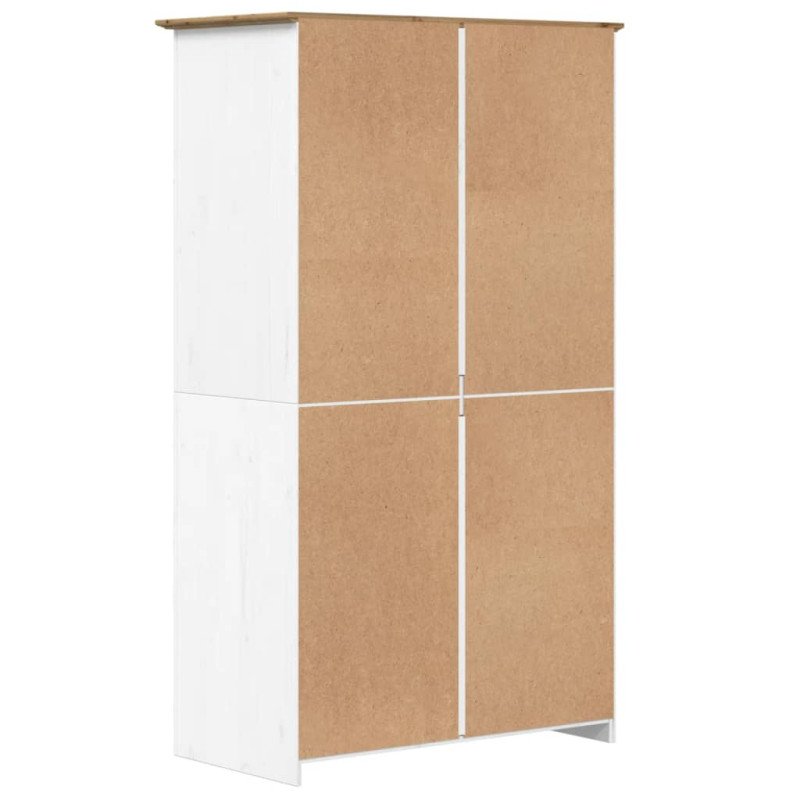 vidaXL Šatník BODO biely a hnedý 101x52x176,5 cm masívna borovica