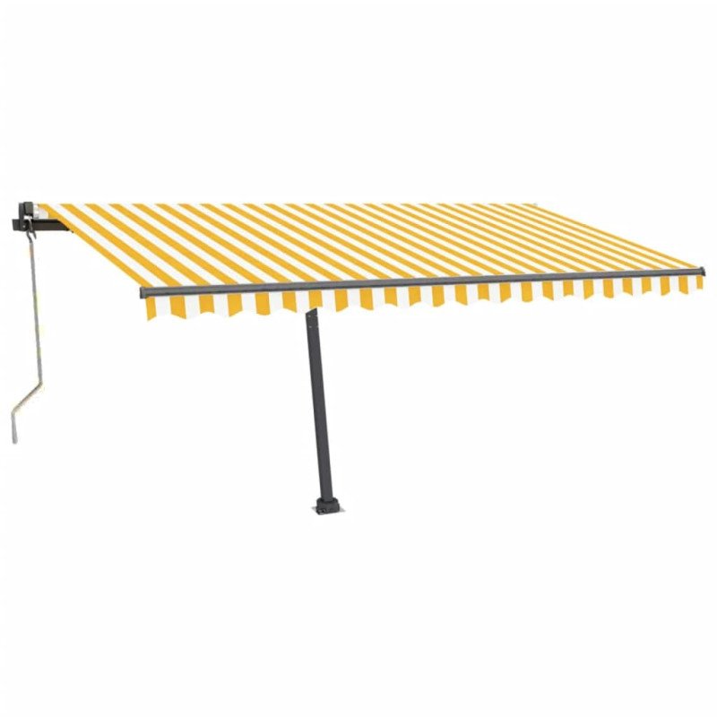 vidaXL Automatická markíza s LED a senzorom vetra 400x300cm žlto-biela