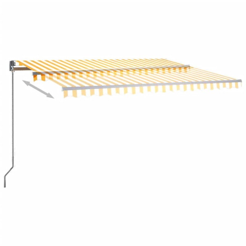 vidaXL Automatická markíza s LED a senzorom vetra 400x300cm žlto-biela