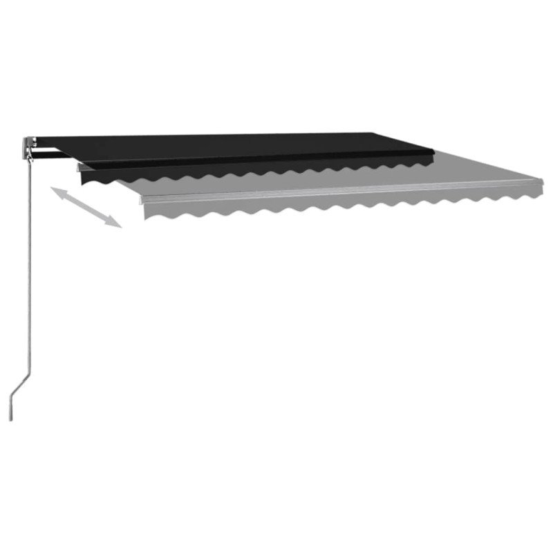 vidaXL Automatická markíza s LED a senzorom vetra 400x350 cm antracit