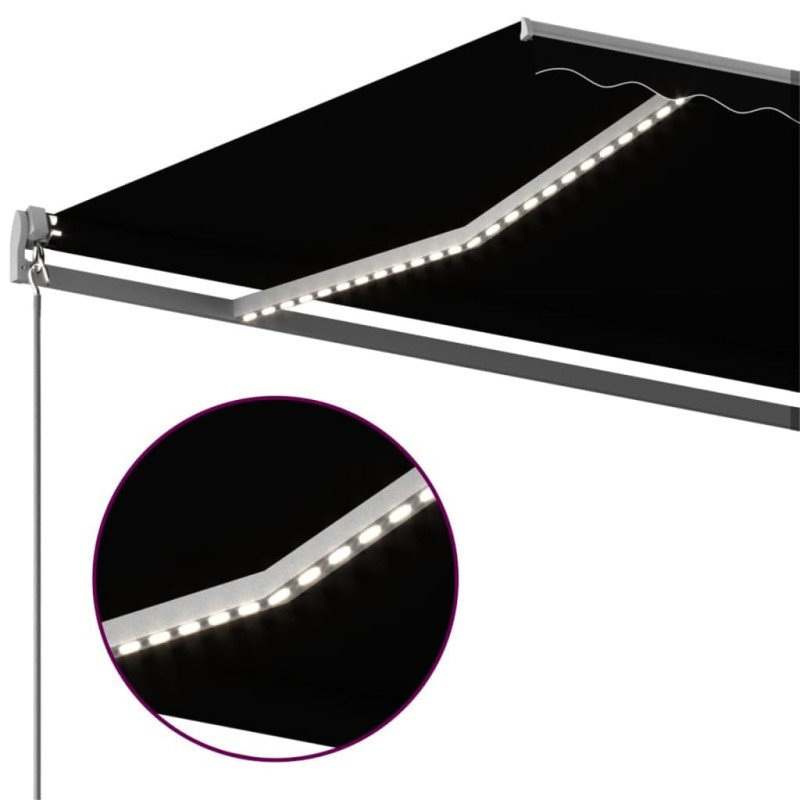 vidaXL Automatická markíza s LED a senzorom vetra 400x350 cm antracit