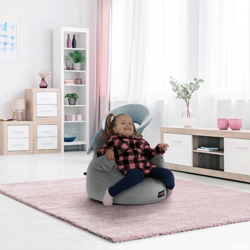 Kondela Sedací vak, sivá látka, BABY TYP 2