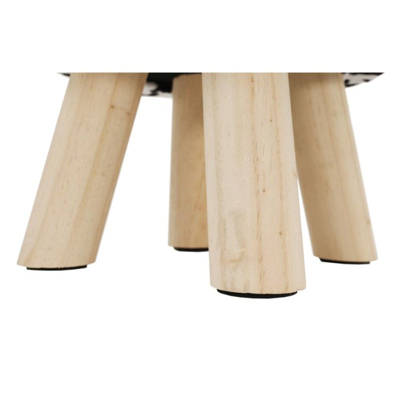 Kondela Taburet v tvare kravičky, látka Velvet biela/čierna/prírodná, MOLLY