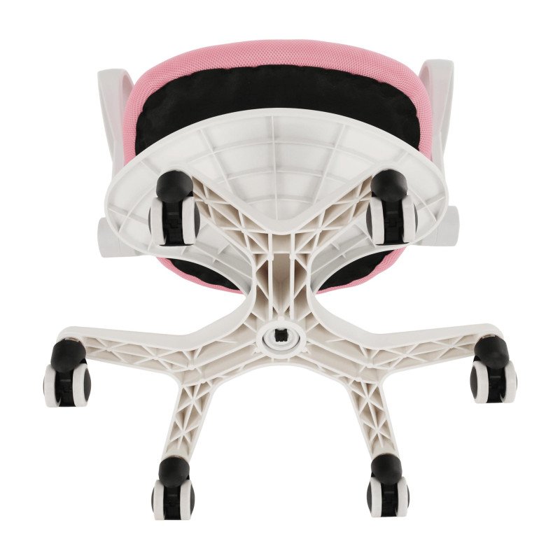Kondela Rastúca stolička s podnožou a trakmi, ružová/biela, ANAIS