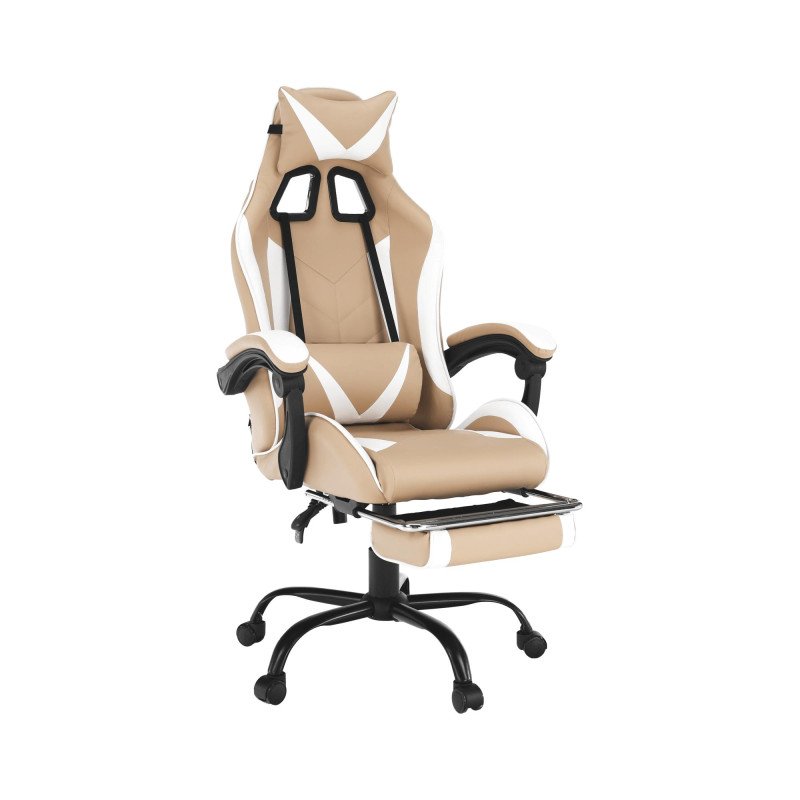 Kondela Kancelárske/herné kreslo, čierna/biela/béžová, OZGE 2 NEW + darček