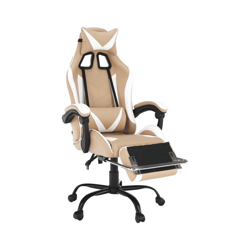 Kondela Kancelárske/herné kreslo, čierna/biela/béžová, OZGE 2 NEW + darček