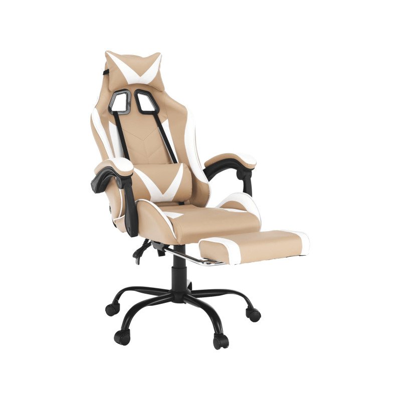 Kondela Kancelárske/herné kreslo, čierna/biela/béžová, OZGE 2 NEW + darček