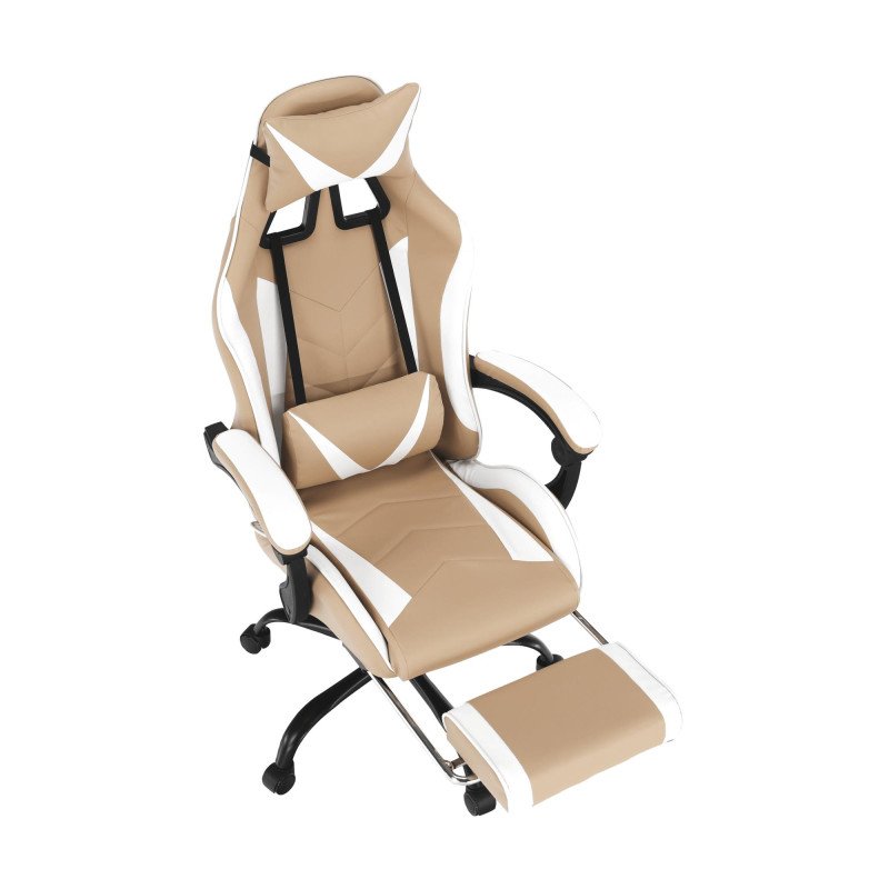 Kondela Kancelárske/herné kreslo, čierna/biela/béžová, OZGE 2 NEW + darček