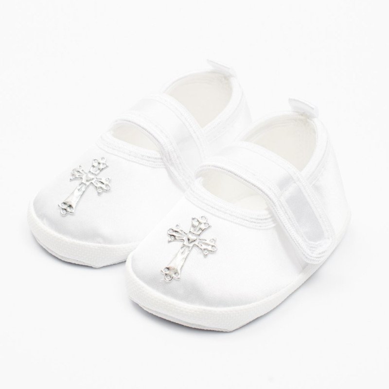 Dojčenské saténové capačky ku krstu New Baby 3-6 m