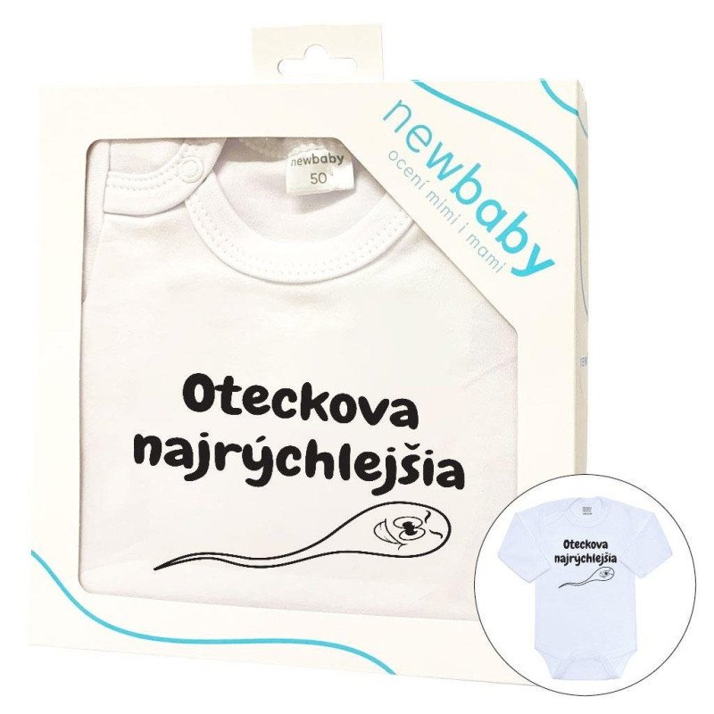 Body s potlačou New Baby Oteckova najrýchlejšia - darčekové balenie