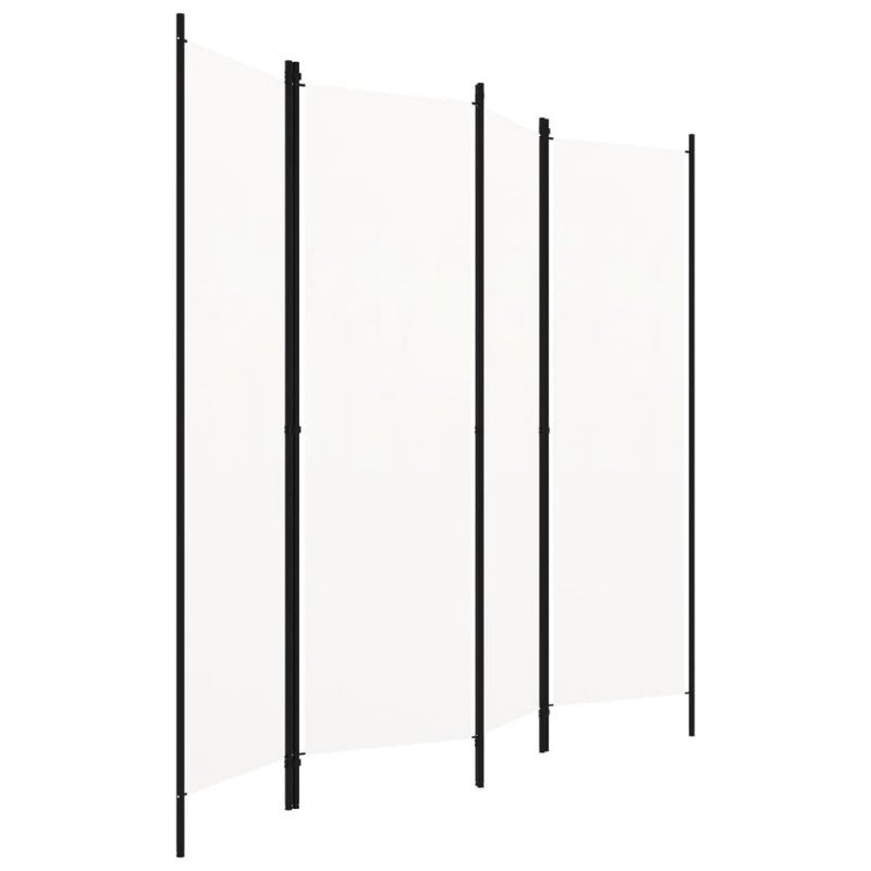 vidaXL Paraván so 4 panelmi, krémovo biely 200x180 cm 