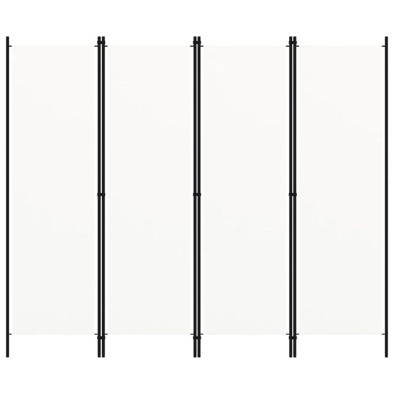 vidaXL Paraván so 4 panelmi, krémovo biely 200x180 cm 