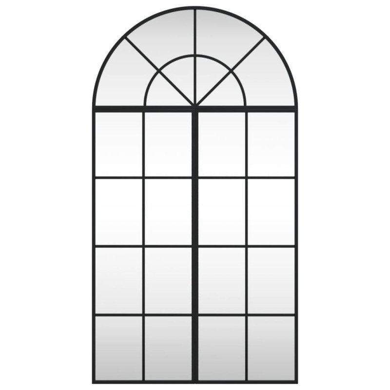 vidaXL Nástenné zrkadlo čierne 60x110 cm oblúkové železné